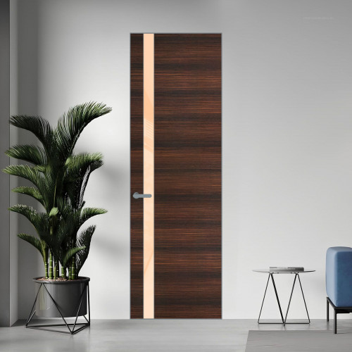 18 VE-H натуральный шпон Albero 1398S профиль Серебро вставка Бежевый лак ProfilDoors Orange