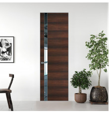 18 VE-H натуральный шпон Albero 1398S профиль Серебро вставка Зеркало ProfilDoors Orange