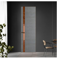 18 VE-H натуральный шпон Bianche Notti 01Q профиль Деорэ вставка Зеркало Bronza ProfilDoors Orange