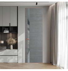 18 VE-H натуральный шпон Bianche Notti 01Q профиль Медь вставка Темно-серый лак ProfilDoors Orange