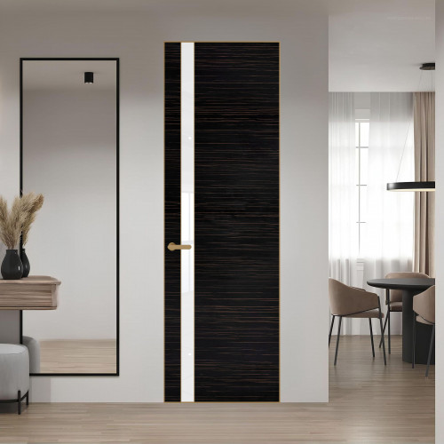 18 VE-H натуральный шпон Espresso 1042S профиль Золото вставка Лак классик ProfilDoors Orange