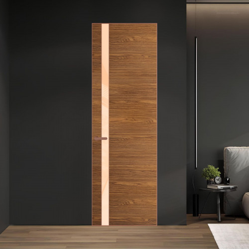 18 VE-H натуральный шпон Espresso 35M профиль Медь вставка Бежевый лак ProfilDoors Orange