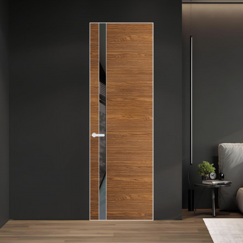 18 VE-H натуральный шпон Espresso 35M профиль Вайт вставка Графит лак ProfilDoors Orange