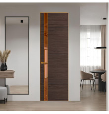 18 VE-H натуральный шпон Espresso 360M профиль Бронза вставка Зеркало Bronza ProfilDoors Orange