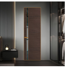 18 VE-H натуральный шпон Espresso 360M профиль Бронза вставка Зеркало Grey ProfilDoors Orange