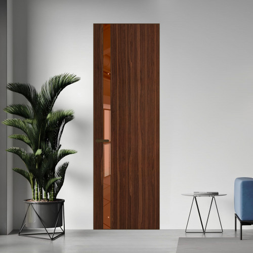 18 VE-V натуральный шпон Albero 1294M профиль Деорэ вставка Зеркало Bronza ProfilDoors Orange
