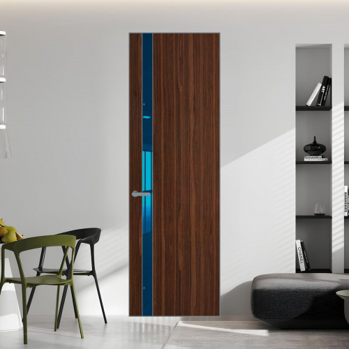 18 VE-V натуральный шпон Albero 1294M профиль Серебро вставка Зеркало Blue ProfilDoors Orange