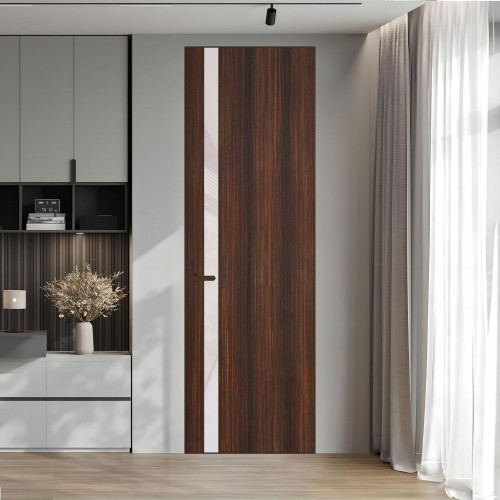 18 VE-V натуральный шпон Albero 1398S профиль Деорэ вставка Светло-серый лак ProfilDoors Orange
