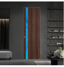 18 VE-V натуральный шпон Albero 1398S профиль Медь вставка Голубой лак ProfilDoors Orange