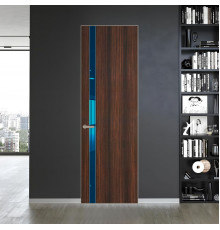 18 VE-V натуральный шпон Albero 1398S профиль Никель матовый вставка Зеркало Blue ProfilDoors Orange