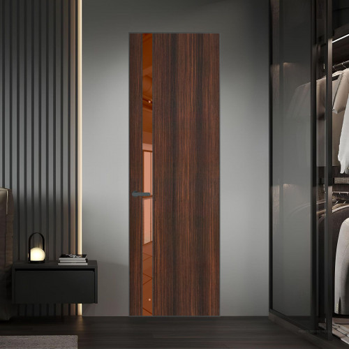 18 VE-V натуральный шпон Albero 1398S профиль Серая ночь вставка Зеркало Bronza ProfilDoors Orange