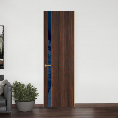 18 VE-V натуральный шпон Albero 1398S профиль Золото вставка Темно-синий лак ProfilDoors Orange