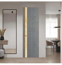 18 VE-V натуральный шпон Bianche Notti 01Q профиль Медь вставка Кремовый лак ProfilDoors Orange