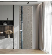 18 VE-V натуральный шпон Bianche Notti 08S профиль Вайт вставка Зеркало Grey ProfilDoors Orange