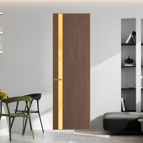 18 VE-V натуральный шпон Bianche Notti 822M профиль Бронза вставка Кремовый лак ProfilDoors Orange