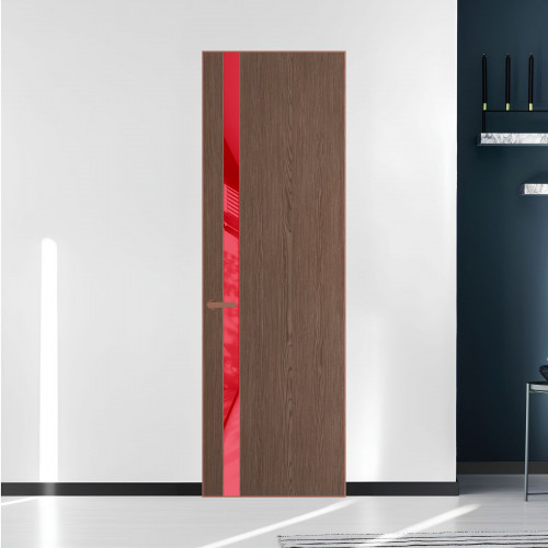 18 VE-V натуральный шпон Bianche Notti 822M профиль Медь вставка Красный лак ProfilDoors Orange