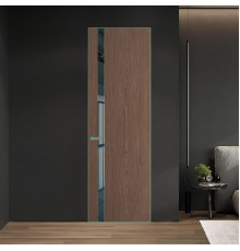 18 VE-V натуральный шпон Bianche Notti 822M профиль Зеленый воск вставка Зеркало Grey ProfilDoors Orange