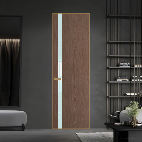18 VE-V натуральный шпон Bianche Notti 822M профиль Золото вставка Белый лак ProfilDoors Orange