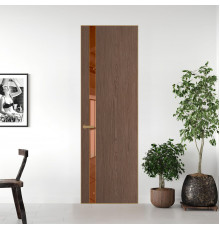 18 VE-V натуральный шпон Bianche Notti 822M профиль Золото вставка Зеркало Bronza ProfilDoors Orange