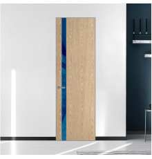 18 VE-V натуральный шпон Duna 500C профиль Серебро вставка Синий лак ProfilDoors Orange