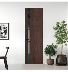 18 VE-V натуральный шпон Espresso 1386M профиль Черный муар вставка Зеркало Grey ProfilDoors Orange