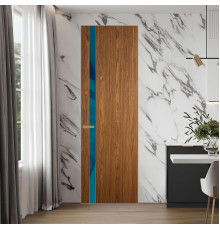 18 VE-V натуральный шпон Espresso 35M профиль Золото вставка Бирюзовый лак ProfilDoors Orange