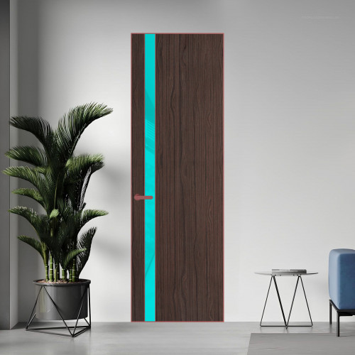 18 VE-V натуральный шпон Espresso 360M профиль Красный антрацит вставка Мята лак ProfilDoors Orange
