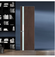 18 VE-V натуральный шпон Espresso 360M профиль Серебро вставка Белый лак ProfilDoors Orange