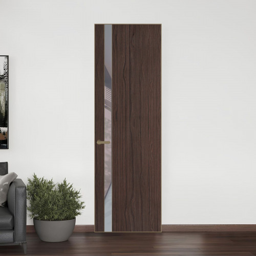 18 VE-V натуральный шпон Espresso 360M профиль Шампань вставка Холодный серый лак ProfilDoors Orange