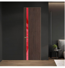 18 VE-V натуральный шпон Espresso 360M профиль Шампань вставка Красный лак ProfilDoors Orange