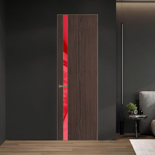 18 VE-V натуральный шпон Espresso 360M профиль Шампань вставка Красный лак ProfilDoors Orange
