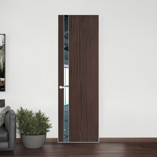 18 VE-V натуральный шпон Espresso 360M профиль Вайт вставка Зеркало ProfilDoors Orange