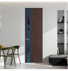18 VE-V натуральный шпон Espresso 360M профиль Зеленый воск вставка Синий лак ProfilDoors Orange