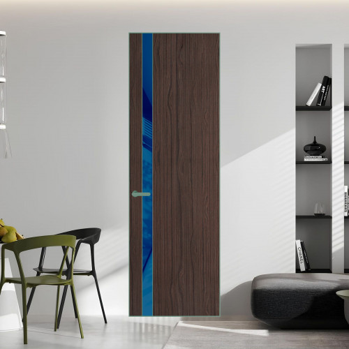 18 VE-V натуральный шпон Espresso 360M профиль Зеленый воск вставка Синий лак ProfilDoors Orange