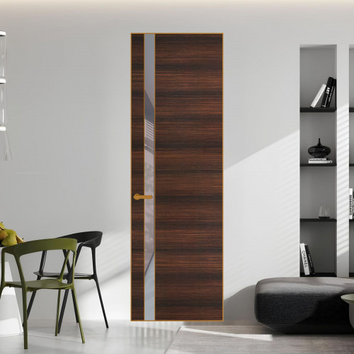 18 VE-H натуральный шпон Albero 1398S профиль Бронза вставка Холодный серый лак ProfilDoors Orange