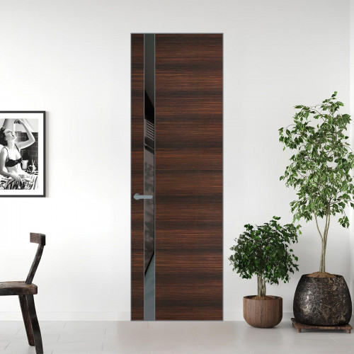 18 VE-H натуральный шпон Albero 1398S профиль Серебро вставка Графит лак ProfilDoors Orange