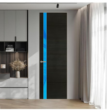 18 VE-H натуральный шпон Bianche Notti 069S профиль Никель матовый вставка Голубой лак ProfilDoors Orange