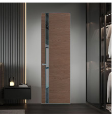 18 VE-H натуральный шпон Bianche Notti 822M профиль Серебро вставка Зеркало Grey ProfilDoors Orange
