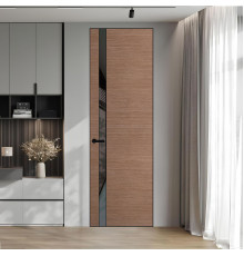 18 VE-H натуральный шпон Duna 1962S профиль Черный муар вставка Графит лак ProfilDoors Orange