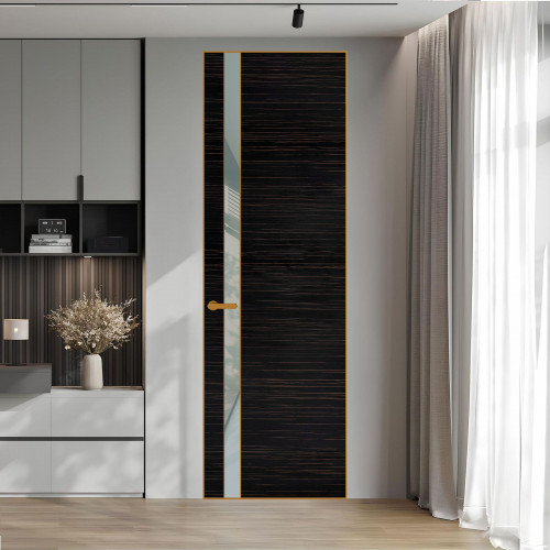 18 VE-H натуральный шпон Espresso 1042S профиль Бронза вставка Теплый серый лак ProfilDoors Orange