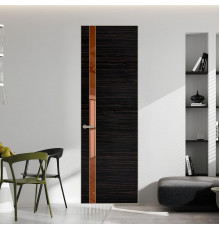 18 VE-H натуральный шпон Espresso 1042S профиль Никель матовый вставка Зеркало Bronza ProfilDoors Orange