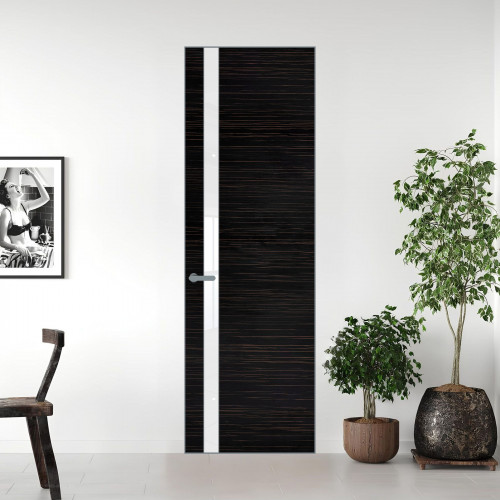 18 VE-H натуральный шпон Espresso 1042S профиль Серебро вставка Лак классик ProfilDoors Orange