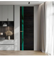 18 VE-H натуральный шпон Espresso 1042S профиль Шампань вставка Зеленый лес лак ProfilDoors Orange