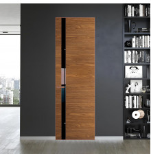 18 VE-H натуральный шпон Espresso 35M профиль Медь вставка Черный лак ProfilDoors Orange