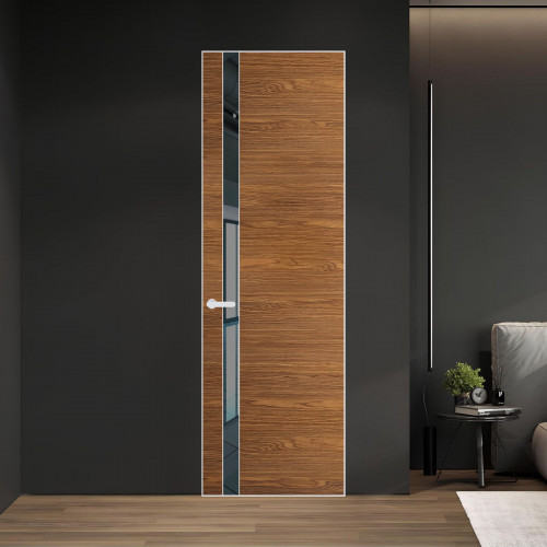 18 VE-H натуральный шпон Espresso 35M профиль Вайт вставка Зеркало Grey ProfilDoors Orange
