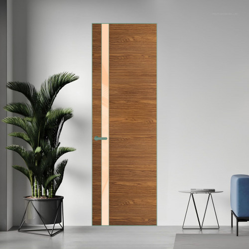18 VE-H натуральный шпон Espresso 35M профиль Зеленый воск вставка Бежевый лак ProfilDoors Orange