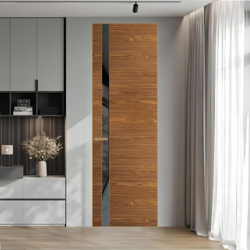18 VE-H натуральный шпон Espresso 35M профиль Золото вставка Графит лак ProfilDoors Orange