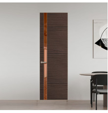 18 VE-H натуральный шпон Espresso 360M профиль Никель матовый вставка Зеркало Bronza ProfilDoors Orange