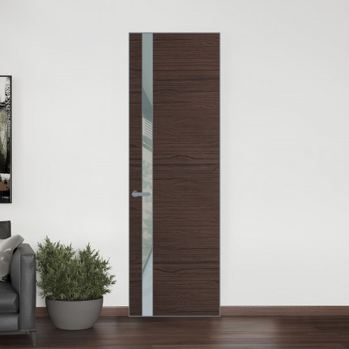 18 VE-H натуральный шпон Espresso 360M профиль Серебро вставка Теплый серый лак ProfilDoors Orange