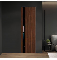 18 VE-V натуральный шпон Albero 1294M профиль Серебро вставка Черный лак ProfilDoors Orange